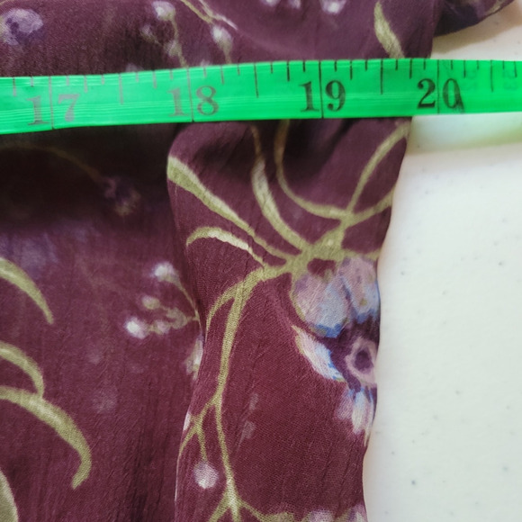 American Eagle Sheer Floral Top Fairy Core Ruffles Festival Summer Boho-M - Picture 7 of 8